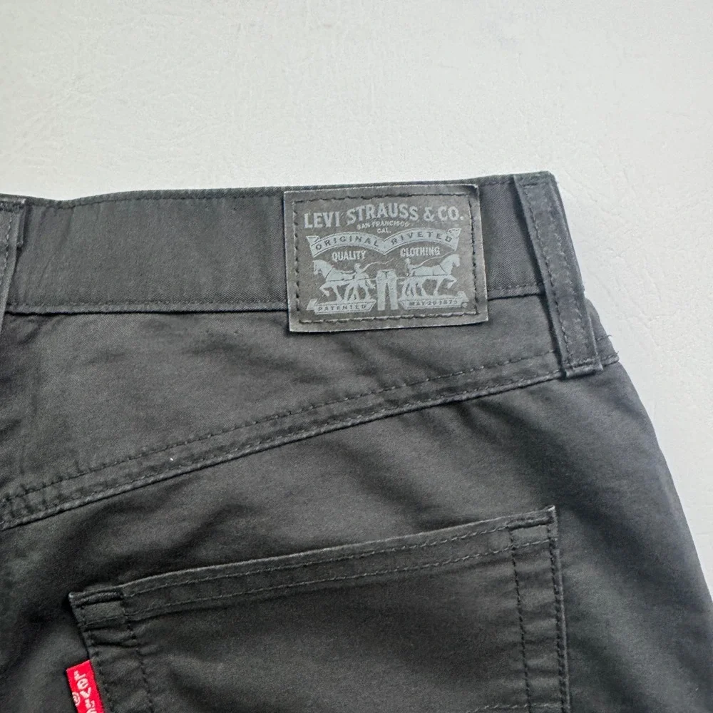 Levis 501 Original Fit Black Chino Pants Mens W30 L30 A3506-1822 Straight Leg